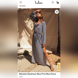 Lulus size Large maxi dress with side slit